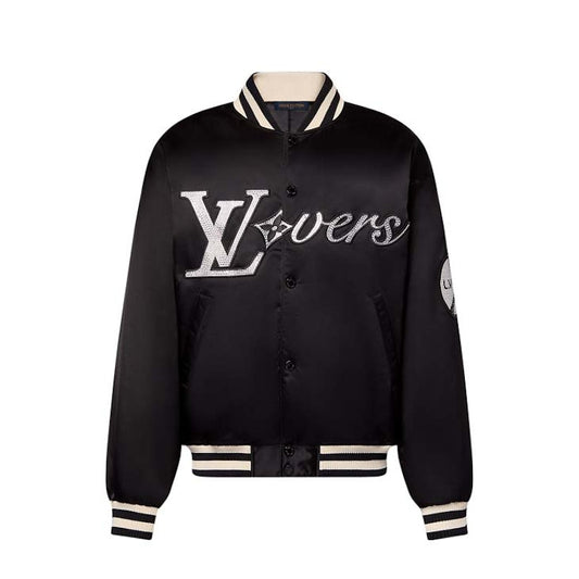 Louis Vuitton Embroidered Nylon Baseball Blouson Black