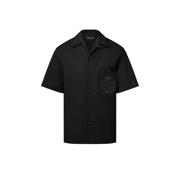 Louis Vuitton Embroidered Short-Sleeved Cotton Shirt Black