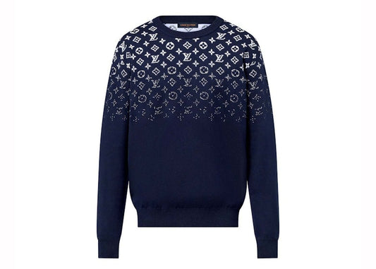 Louis Vuitton Gradient Cotton Crewneck Navy Blue