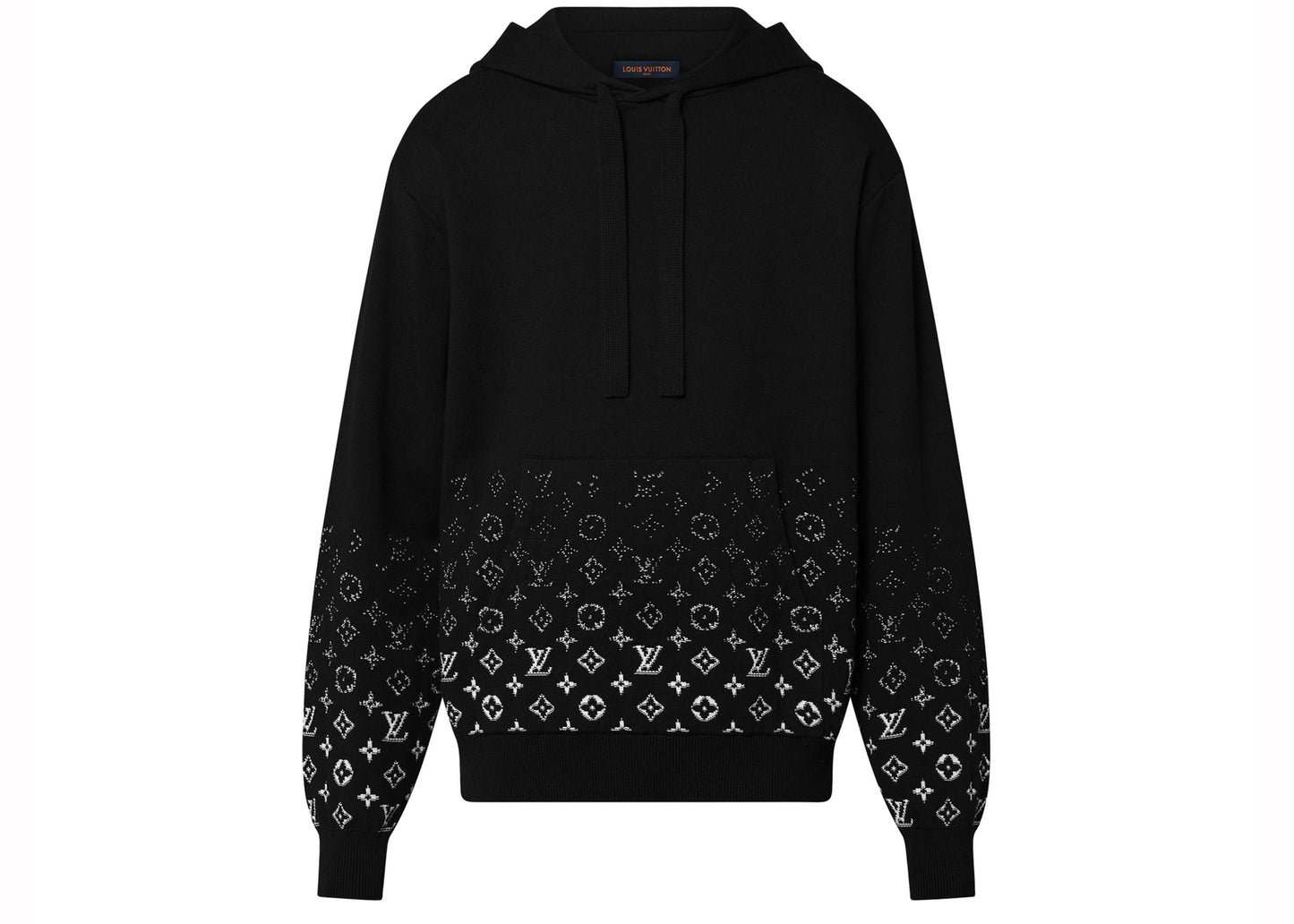 Sweat à capuche en coton dégradé Louis Vuitton Noir/Blanc 