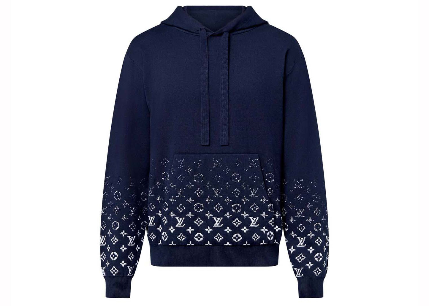 Louis Vuitton Gradient Cotton Hoodie Navy Blue