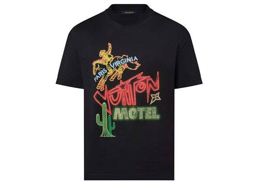 Louis Vuitton Graphic Embellished Cotton T-Shirt Black