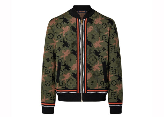 Louis Vuitton Jacquared Wool Bomber Blouson Rifle Green