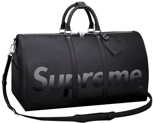 Louis Vuitton x Supreme Keepall Bandouliere Epi 55 Black 