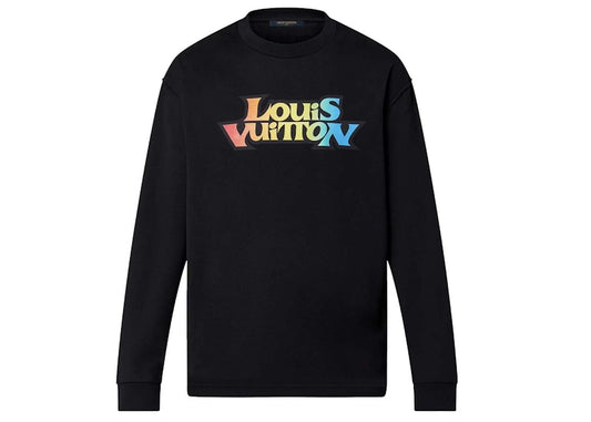 Louis Vuitton LV Fade Printed Long-Sleeved T-shirt Black