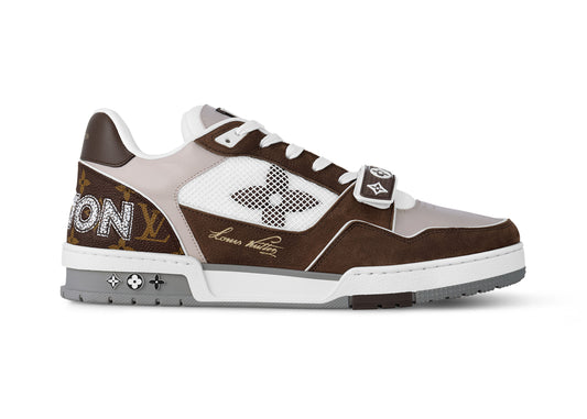 Louis Vuitton LV Trainer Brown Beige White 