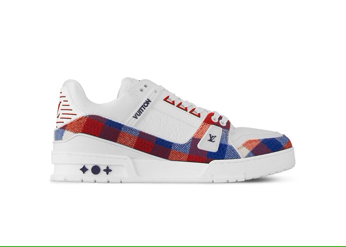 Louis Vuitton LV Trainer White Red Blue Damier