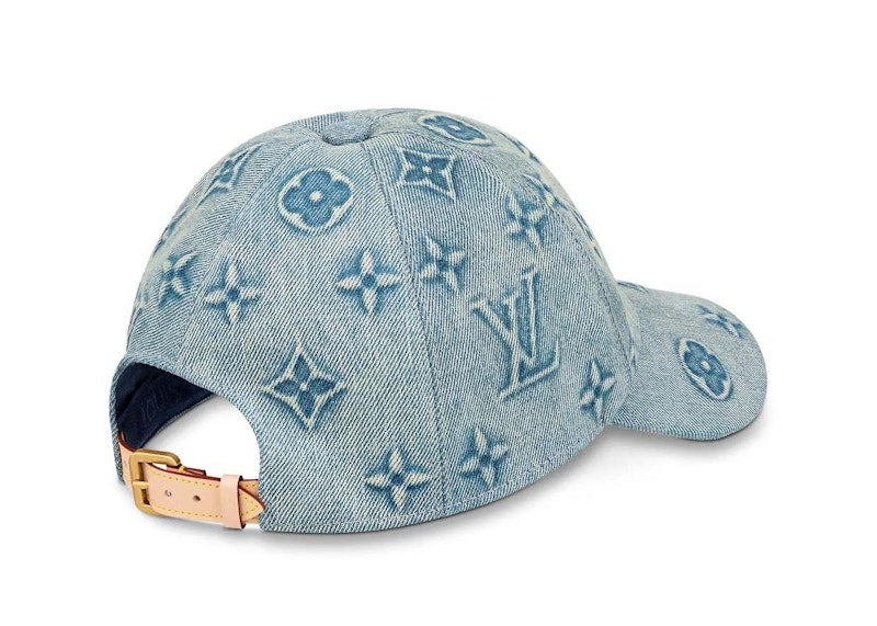 Louis Vuitton Monogram Washed Denim Cap Blue Denim