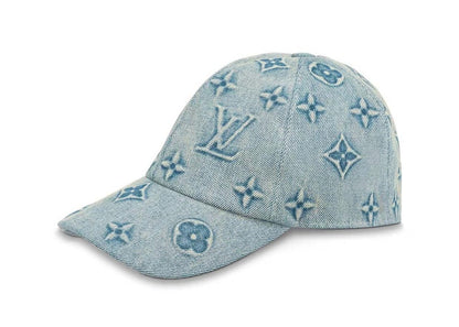 Louis Vuitton Monogram Washed Denim Cap Blue Denim