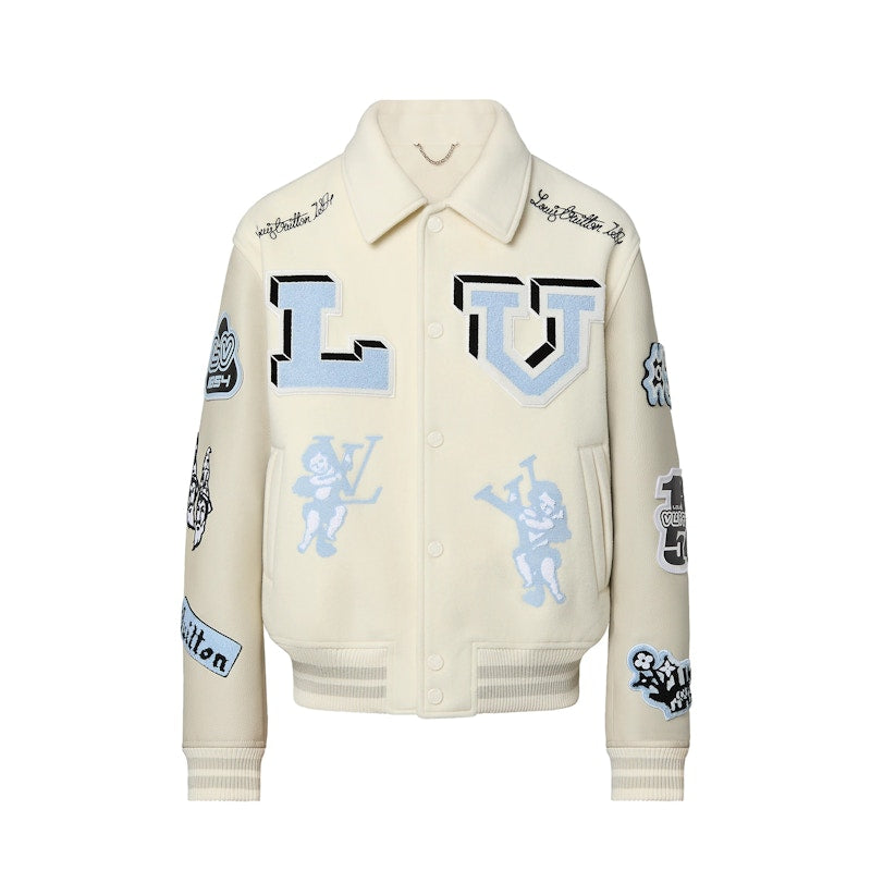 Louis Vuitton White & Blue Bunny Varsity Jacket