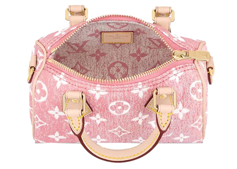 Louis Vuitton Nano Speedy Denim Jacquard Pink