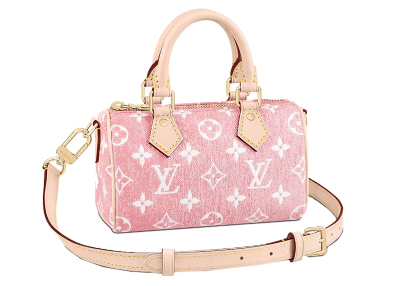 Louis Vuitton Nano Speedy Denim Jacquard Pink