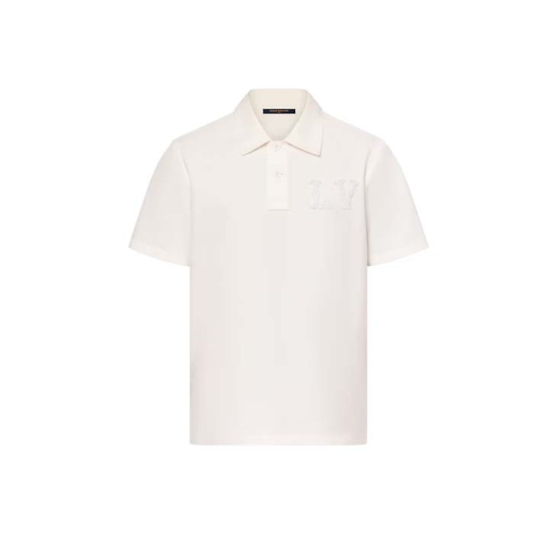 Louis Vuitton Poplin Polo with Embroidered LV Patch Milky White 