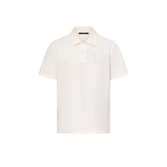 Louis Vuitton Poplin Polo with Embroidered LV Patch Milky White