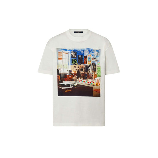 Louis Vuitton Printed Cotton T-shirt Milky White