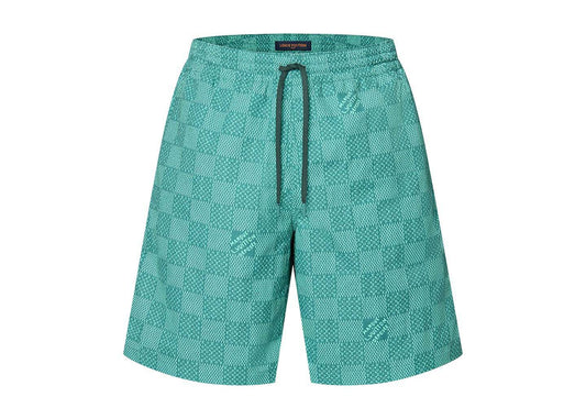 Short de bain en nylon imprimé Louis Vuitton Sarcelle 