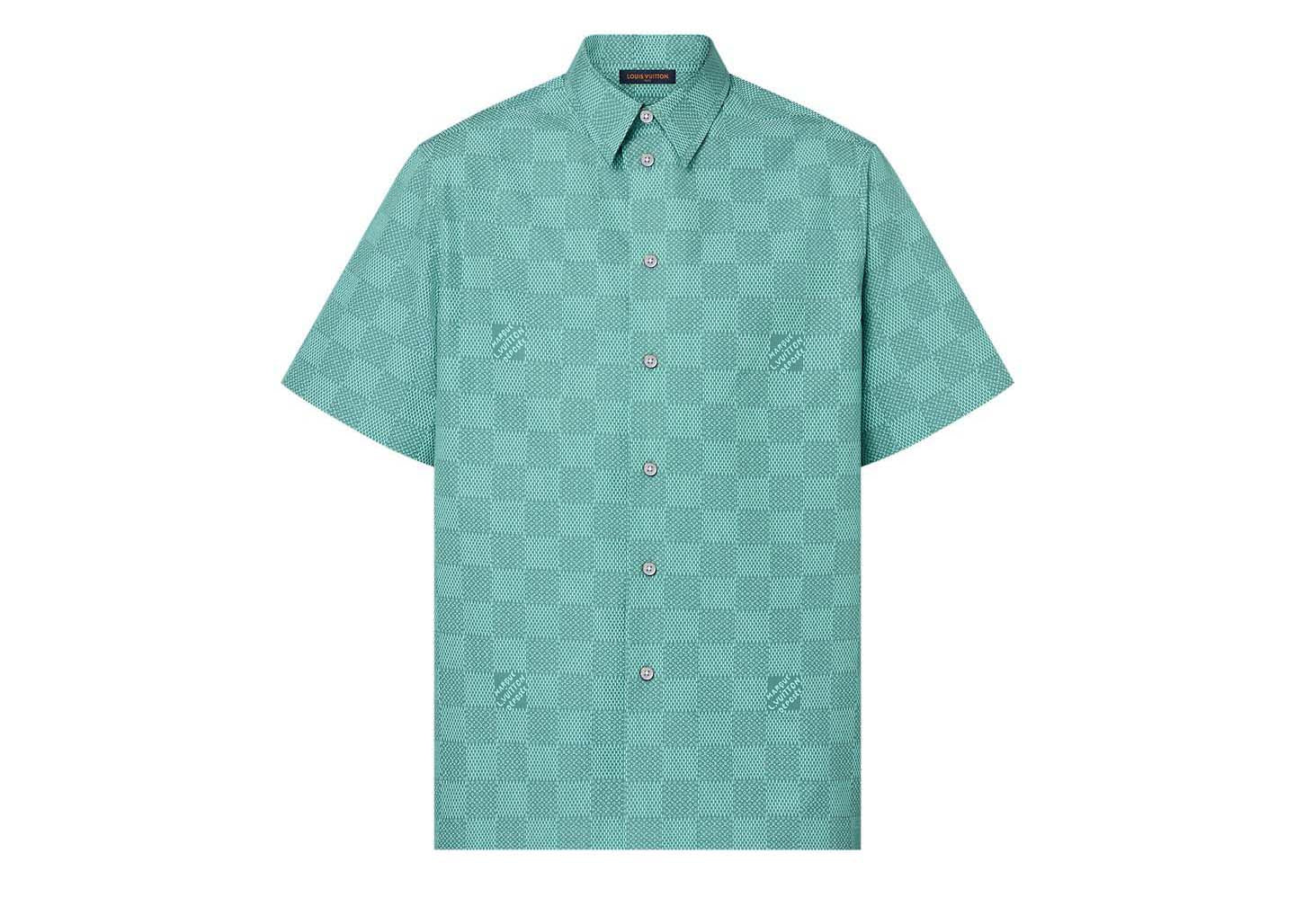 Chemise en coton imprimée à manches courtes Louis Vuitton Bleu sarcelle 