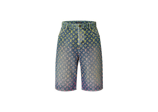 Louis Vuitton Rainbow Monogram Denim Shorts Blue