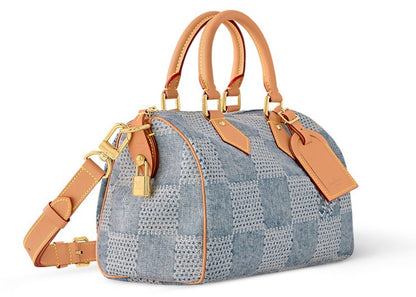 Louis Vuitton Speedy 25 Bandouliere Damier Denim 3D Blue Denim