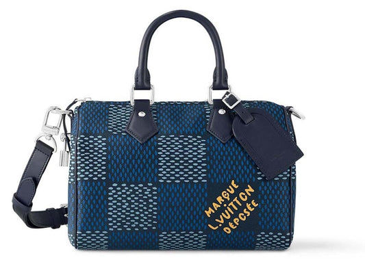 Louis Vuitton Speedy 25 Bandoulière Damier Heritage Blue