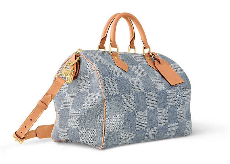 Louis Vuitton Speedy 40 Bandouliere Damier Denim 3D Blue Denim