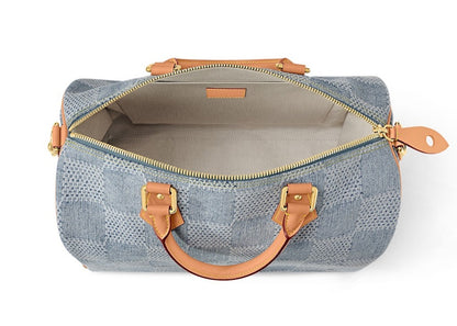 Louis Vuitton Speedy 40 Bandouliere Damier Denim 3D Blue Denim