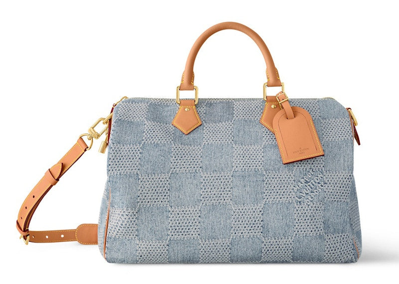 Louis Vuitton Speedy 40 Bandouliere Damier Denim 3D Blue Denim