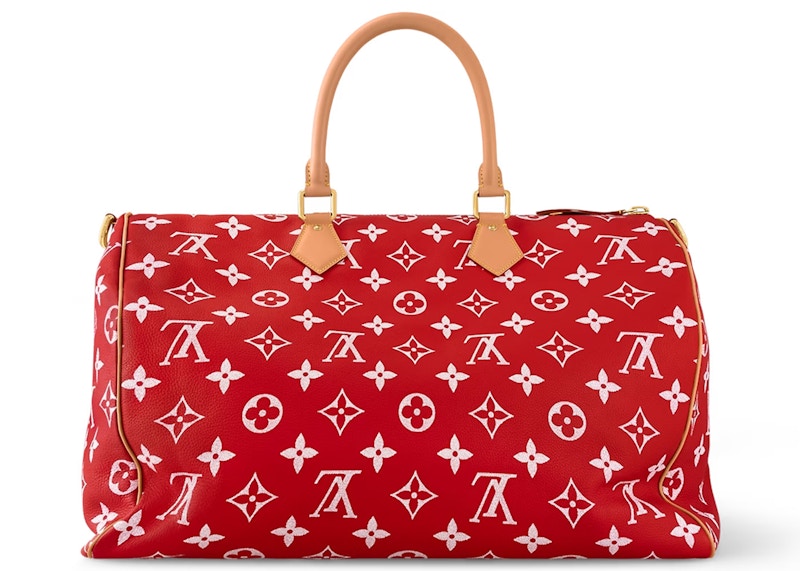 Louis Vuitton Speedy P9 Bandoulière 50 Monogram Leather Red