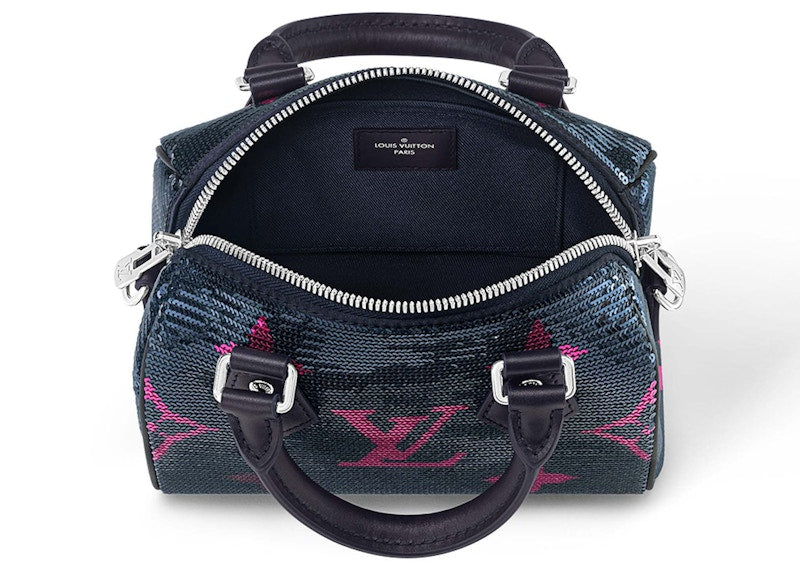 Louis Vuitton Speedy Bandouliere 18 Navy Fuchsia