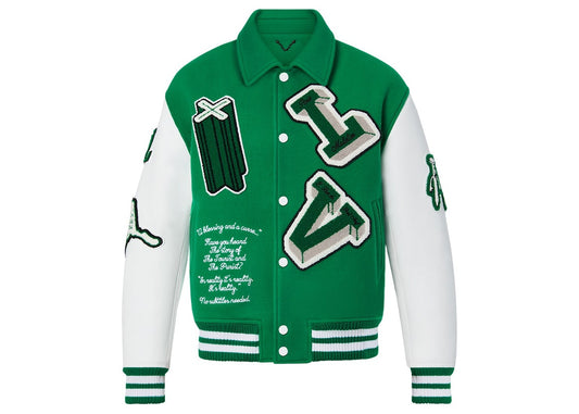 Veste en cuir Varsity Louis Vuitton Vert