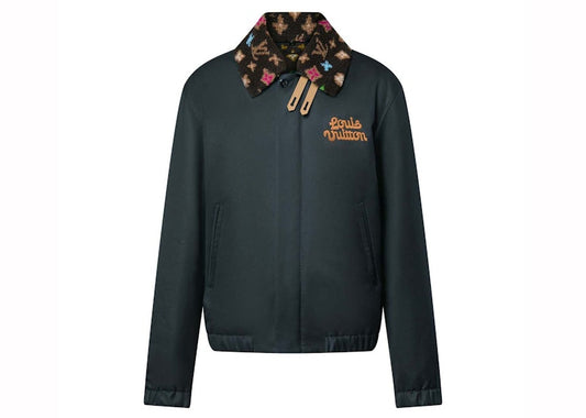 Louis Vuitton by Tyler, the Creator Cotton Aviator Jacket With Monogram Fleece Collar Black