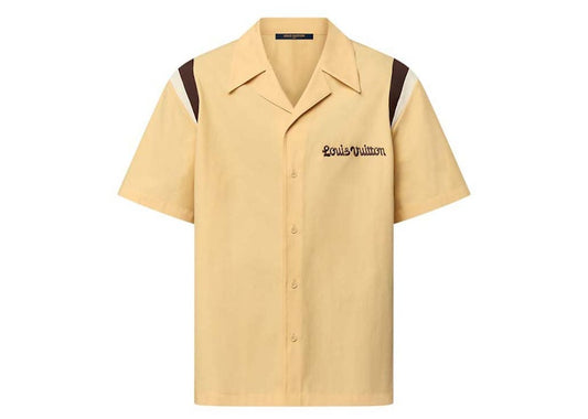 Louis Vuitton by Tyler, the Creator Embroidered Short-Sleeved Cotton Bowling Shirt Beige