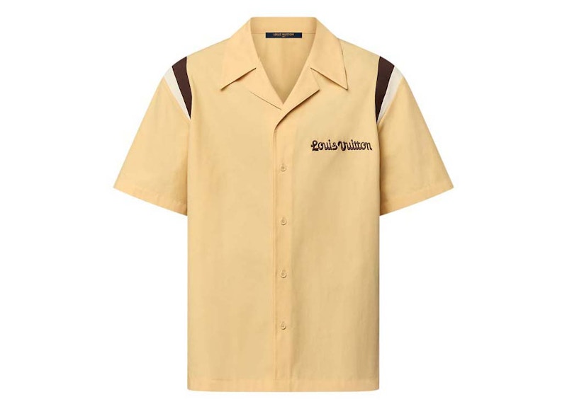 Louis Vuitton by Tyler, the Creator Embroidered Short-Sleeved Cotton Bowling Shirt Beige