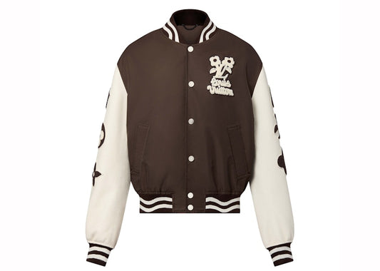 Louis Vuitton by Tyler, the Creator Embroidered Varsity Jacket Brown