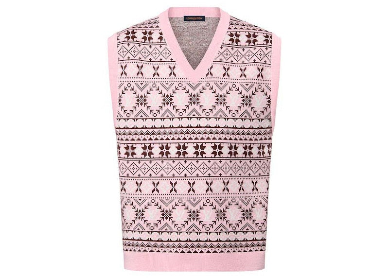 Louis Vuitton by Tyler, the Creator Fair Isle Jacquared Merino Wool Vest Pastel