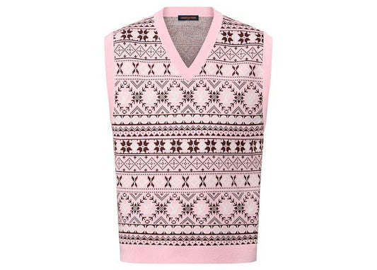 Louis Vuitton by Tyler, the Creator Fair Isle Jacquared Merino Wool Vest Pastel