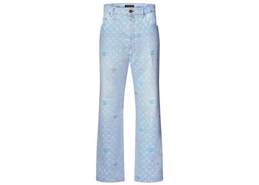 Louis Vuitton par Tyler, le créateur Pantalon en denim monogram lavé indigo 