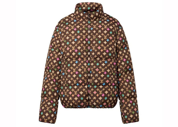 Louis Vuitton by Tyler, the Creator Monogram Printed Light Down Jacket Brown Pastel Multicolor