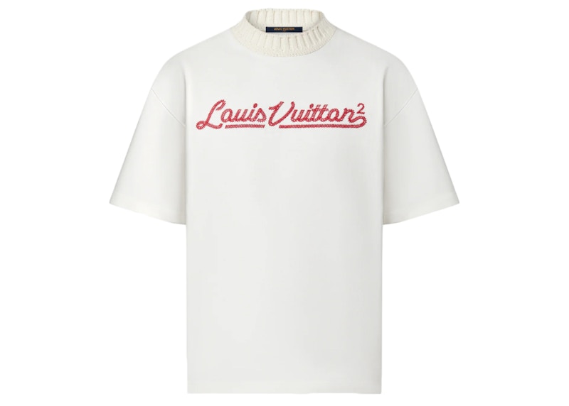 Louis Vuitton x Nigo Embroidered Mockneck Tee White