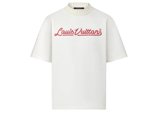 Louis Vuitton x Nigo Embroidered Mockneck Tee White