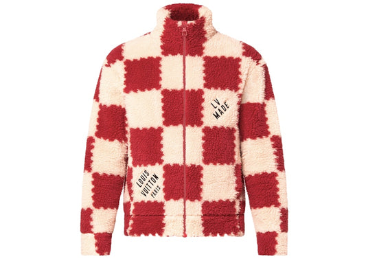 Louis Vuitton x Nigo Jacquard Damier Fleece Blouson Garnet Red