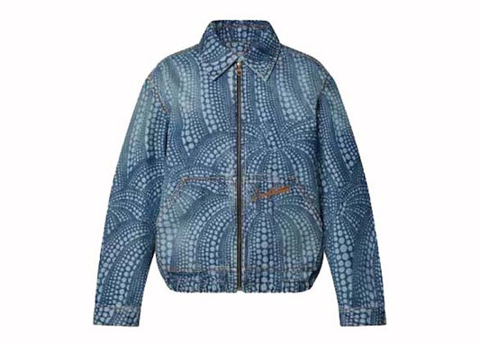 Louis Vuitton x Yayoi Kusama All-Over Pumpkin Brand-Embroidered Denim Jacket Blue