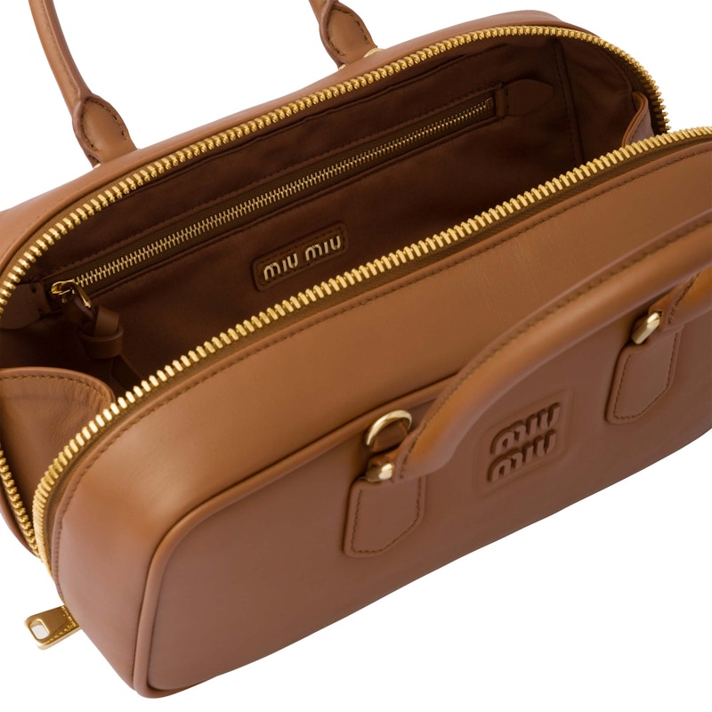 Miu Miu Arcadie Leather Bag Brown Brown