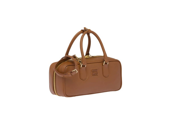 Miu Miu Arcadie Leather Bag Brown Brown