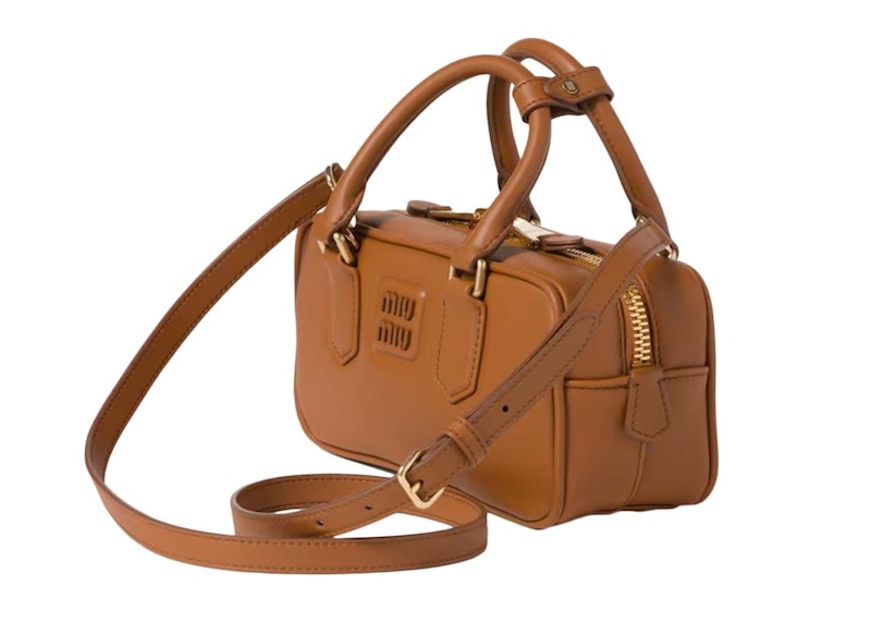 Miu Miu Arcadie Leather Bag Cognac