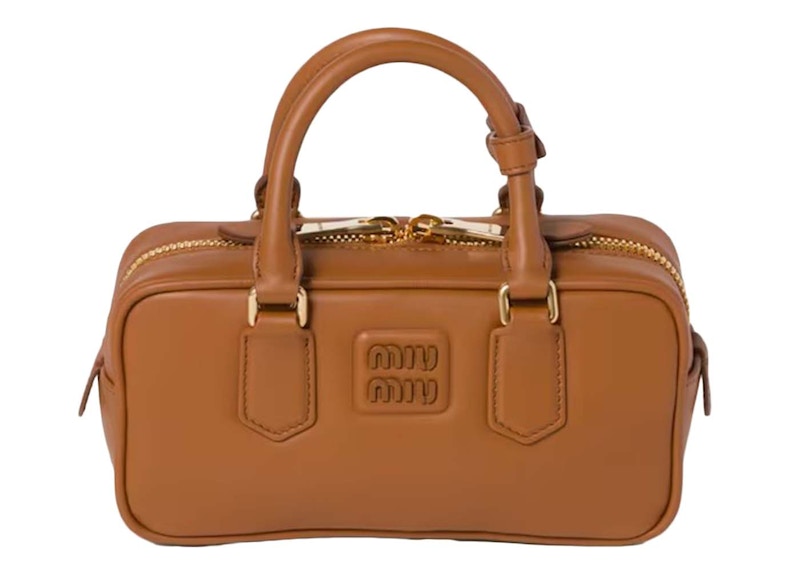 Miu Miu Arcadie Leather Bag Cognac