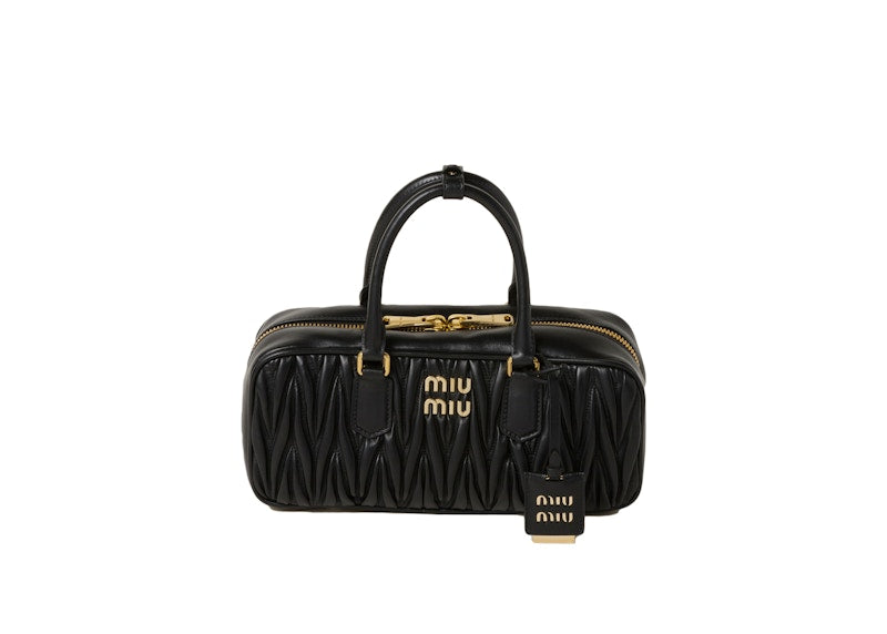 Miu Miu Arcadie Matelasse Nappa Leather Bag Black
