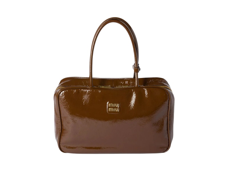 Miu Miu Beau Naplak Patent Leather Bag Palisander