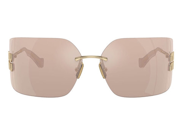 Miu Miu Irregular Sunglasses Gold