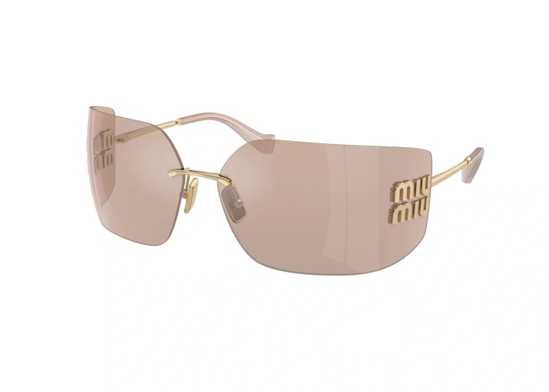 Miu Miu Irregular Sunglasses Gold